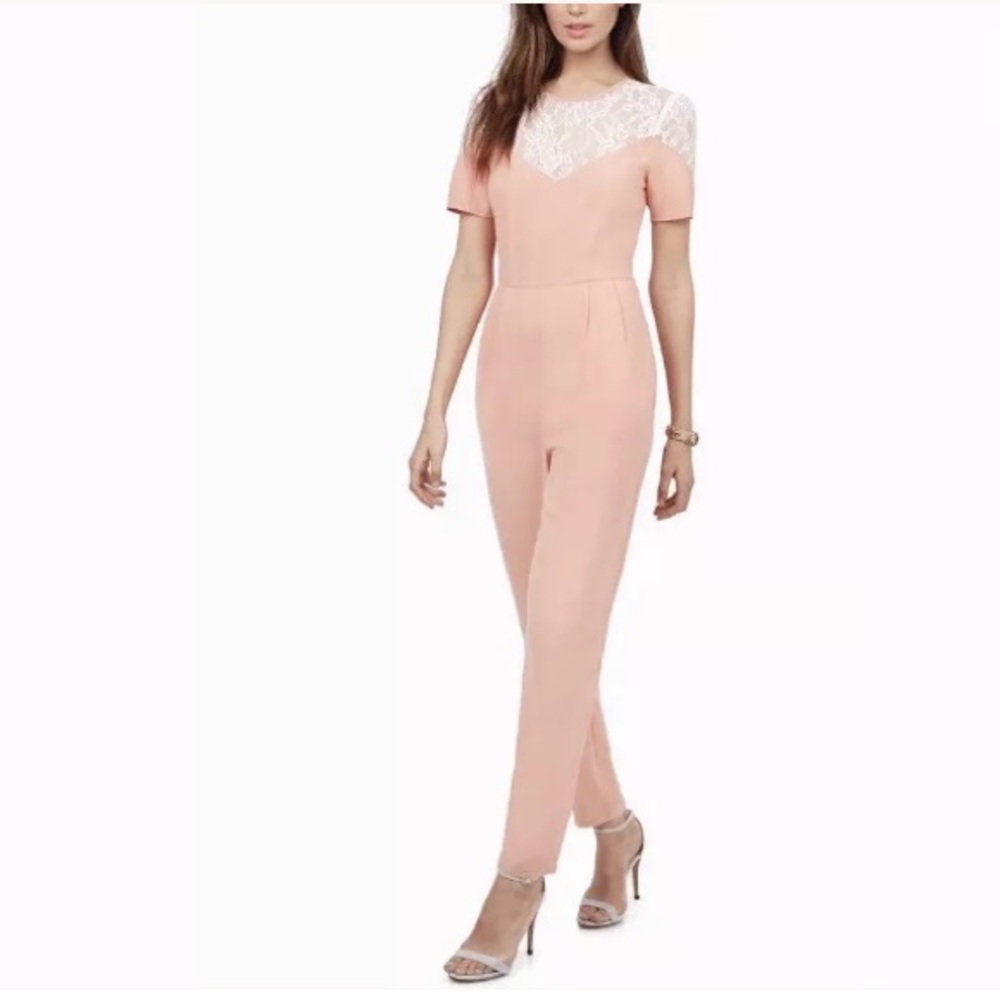 Tobi Mrs. Bond Blush Pink Lace Jumpsuit - Picture 2 of 8